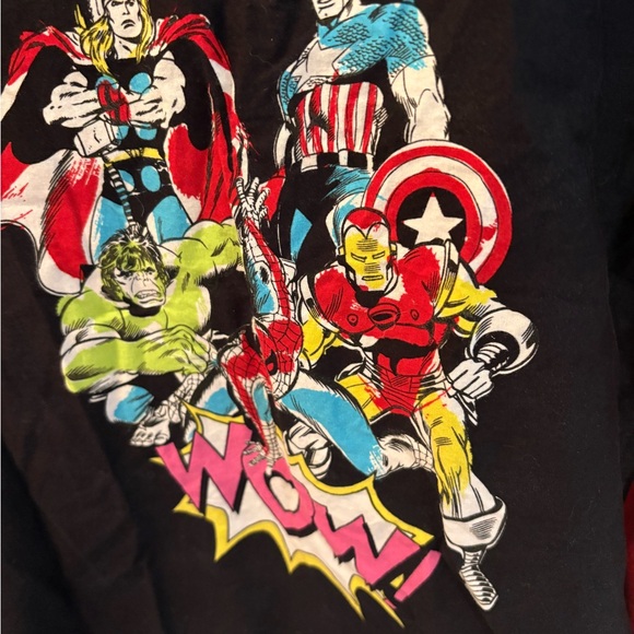 Marvel Superhero Scrub Top 2XL Black Red V-Neck Nurse Comic Graphic. EUC. - Picture 4 of 9
